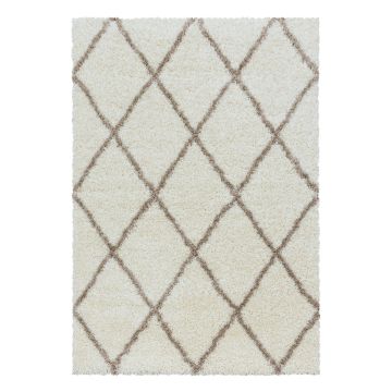 Alvor Shaggy tapis poils longs rectangle 160x230cm crème