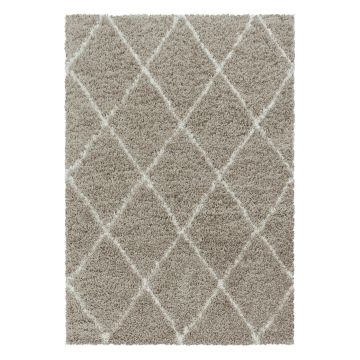 Alvor Shaggy tapis poils longs rectangle 60x110cm beige