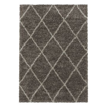 Alvor Shaggy tapis poils longs rectangle 160x230cm taupe