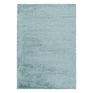 Fluffy Shaggy tapis poils longs rectangle 60x110cm bleu