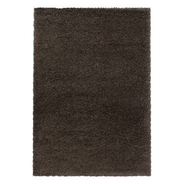 Fluffy Shaggy tapis poils longs rectangle 60x110cm brun