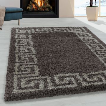 Hera Shaggy tapis poils longs rectangle 280x370cm taupe