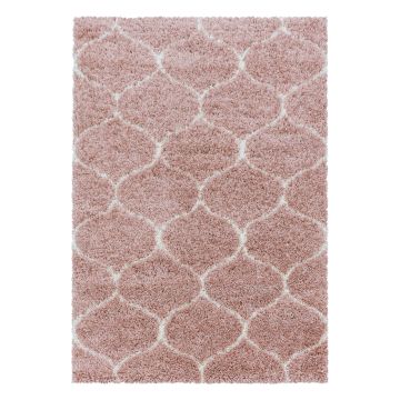 Salsa Shaggy tapis poils longs rectangle 280x370cm rose