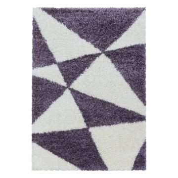 Tango Shaggy tapis poils longs rectangle 60x110cm lilas