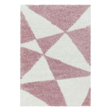 Tango Shaggy tapis poils longs rectangle 280x370cm rose