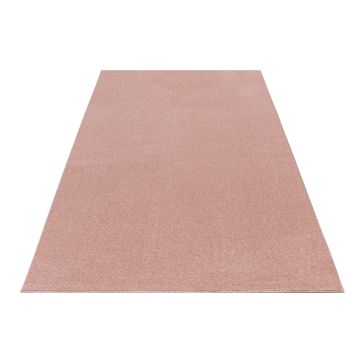 Ata tapis poils ras rectangle 160x230cm rose