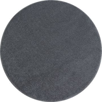 Ata tapis poils ras rond Ø 120cm gris clair