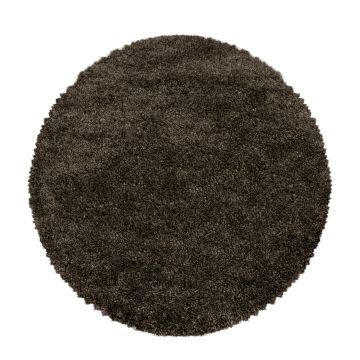 Fluffy Shaggy tapis poils longs rond Ø 80cm brun