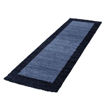 Life Shaggy Ombre tapis poils longs coureur 80x250cm bleu marine