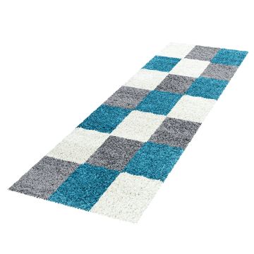 Life Shaggy Bloc tapis poils longs coureur 80x250cm turquoise