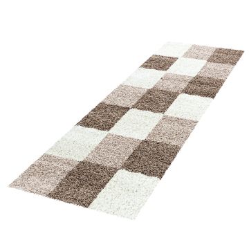 Life Shaggy Bloc tapis poils longs coureur 80x250cm moka