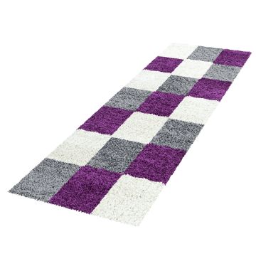 Life Shaggy Bloc tapis poils longs coureur 80x250cm lilas