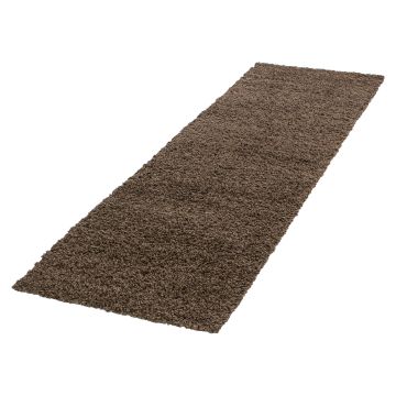 Life Shaggy tapis poils longs coureur 80x250cm brun