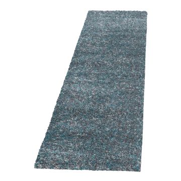 Enjoy Shaggy tapis poils longs coureur 80x250cm bleu