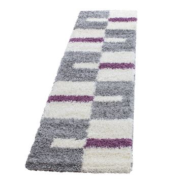 Gala Shaggy tapis poils longs coureur 80x250cm lilas