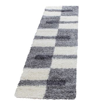 Gala Shaggy tapis poils longs coureur 80x250cm gris clair