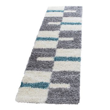 Gala Shaggy tapis poils longs coureur 80x250cm turquoise