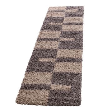 Gala Shaggy tapis poils longs coureur 80x250cm taupe