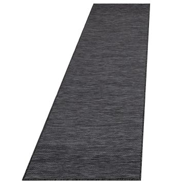 Mambo tapis extérieur/intérieur tissé plat coureur 67x230cm noir