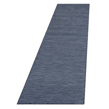 Mambo tapis extérieur/intérieur tissé plat coureur 67x230cm bleu