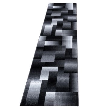 Miami Jawa tapis poils ras coureur 80x300cm noir