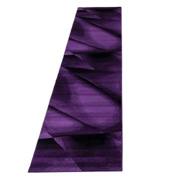 Miami Hios tapis poils ras coureur 80x300cm lilas