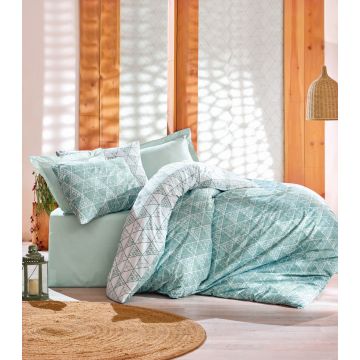 Minimal housse de couette 200x220cm coton renforcé sole vert menthe