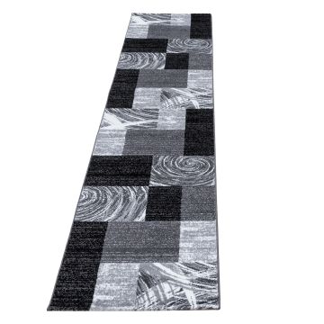 Parma Jawa tapis poils ras coureur 80x300cm noir