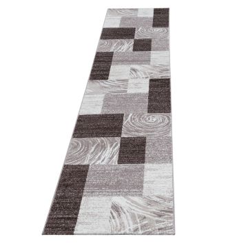 Parma Jawa tapis poils ras coureur 80x300cm brun