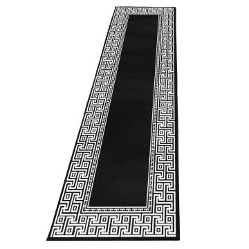 Parma Laby tapis poils ras coureur 80x300cm noir