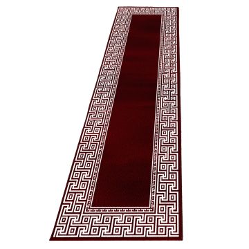 Parma Laby tapis poils ras coureur 80x300cm rouge