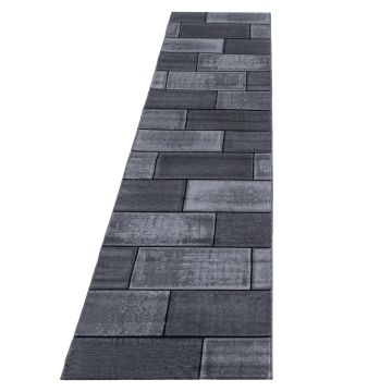 Plus Wallz tapis poils ras coureur 80x300cm noir