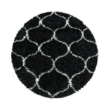 Salsa Shaggy tapis poils longs rond Ø 120cm anthracite