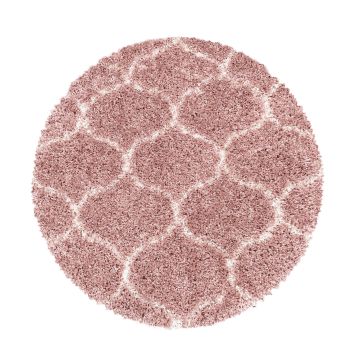 Salsa Shaggy tapis poils longs rond Ø 80cm rose