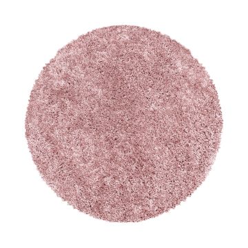 Sydney Shaggy tapis poils longs rond Ø 80cm rose