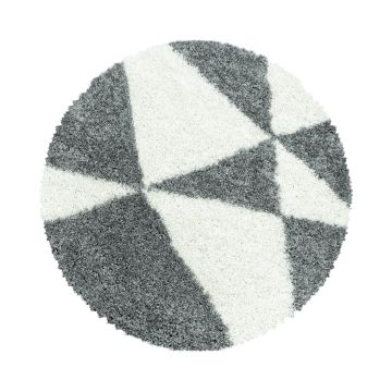 Tango Shaggy tapis poils longs rond Ø 80cm gris