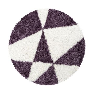 Tango Shaggy tapis poils longs rond Ø 80cm lilas