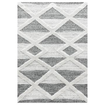 Pisa Trapeze tapis poils longs rectangle 280x370cm gris