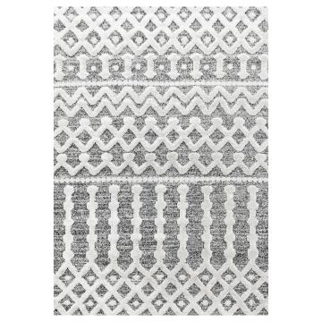 Pisa Wavy tapis poils longs rectangle 280x370cm gris