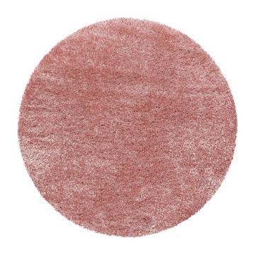 Brilliant Shaggy tapis poils longs rond Ø 80cm rose