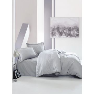 Elegant housse de couette 200x220cm satin gris