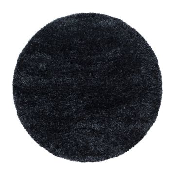 Brilliant Shaggy tapis poils longs rond Ø 80cm noir