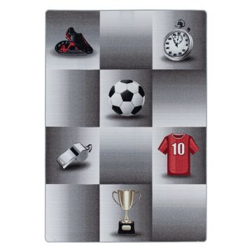 Play Champion antidérapant tapis de jeu chambre d'enfant poils court bouclé rectangle 100x150cm gris