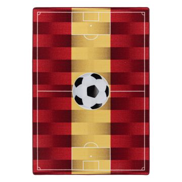 Play Terrain de football Espagne antidérapant tapis de jeu chambre d'enfant poils court bouclé rectangle 100x150cm jaune