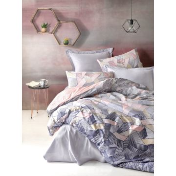 Mode Line housse de couette 200x220cm coton renforcé dennis gris