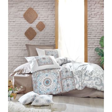 Bohem housse de couette 200x220cm coton renforcé bianna beige