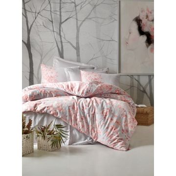 Saten Line housse de couette 200x220cm satin jardin gris