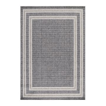 Aruba Meydan tapis extérieur/intérieur tissé à plat rectangle 60x100cm jute gris