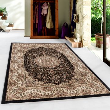 Kashmir Ardahan tapis poils ras rectangle 300x400cm noir