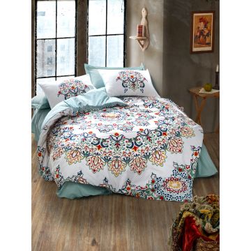 Mode Line housse de couette 200x220cm coton renforcé sezan bleu